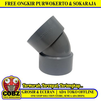 4 IN / RUCIKA D-45L Elbow Knee Keni 45 Derajat Fitting Pipa PVC