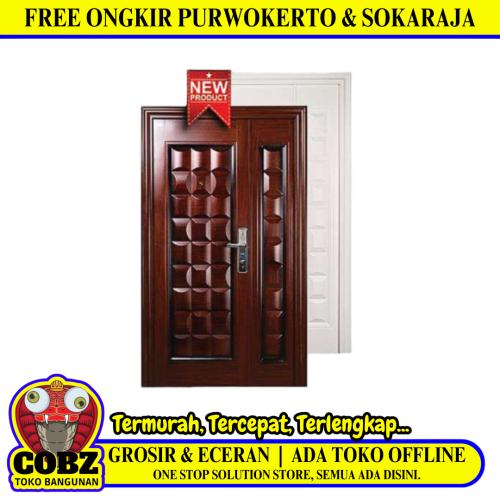 5 CM x 120 CM x 210 CM / FORTRESS FORT 120.16 MOM & SON Pintu Kamar Mandi Baja Coklat Set