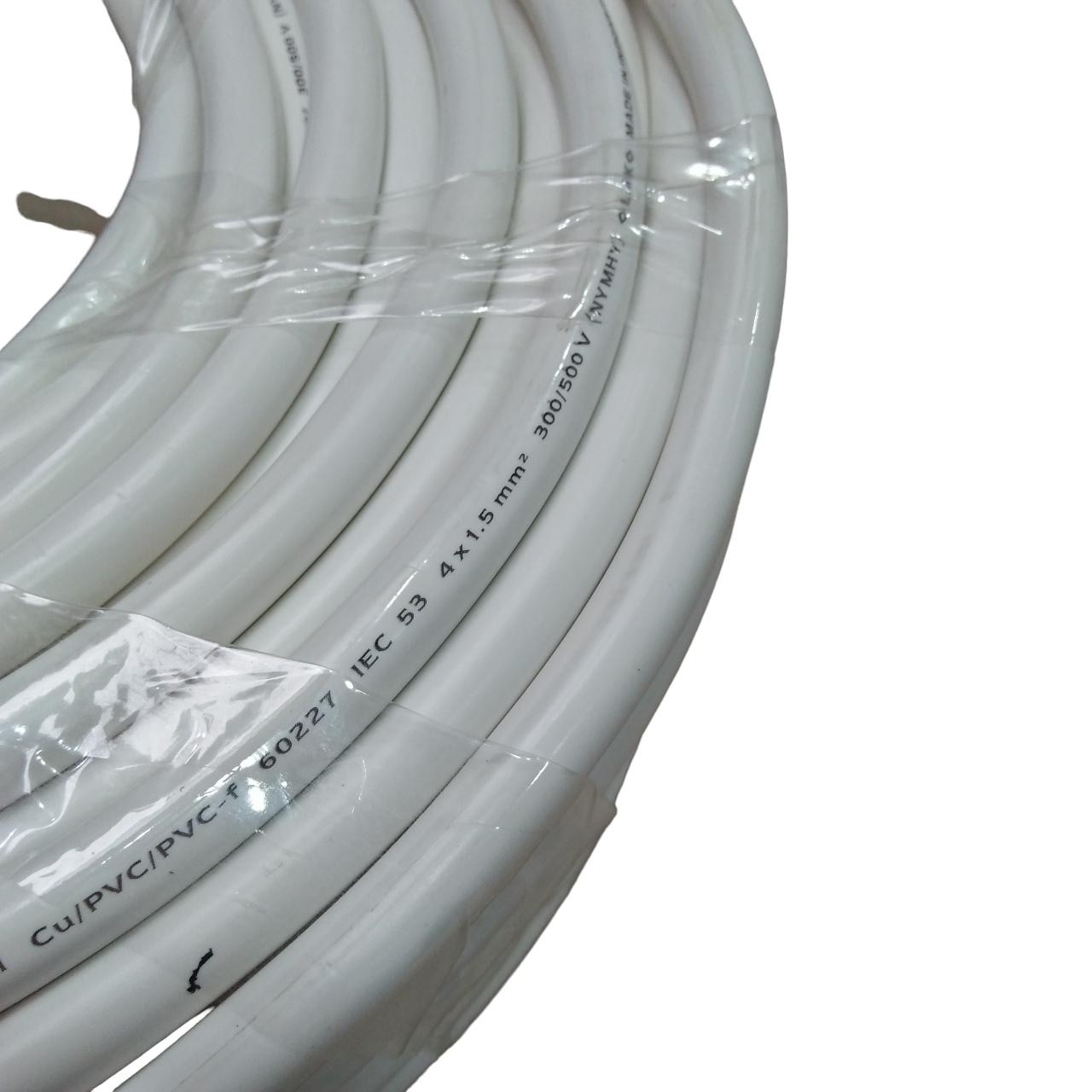 4 INTI x 1.5 MM / TM NYMHY Serabut Kabel Tembaga SNI Putih Meter