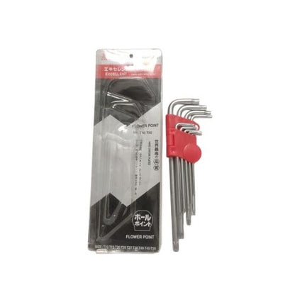 T 10 - T 50 / GLX Kunci L Bintang Torx Key Panjang 9 Pcs Set