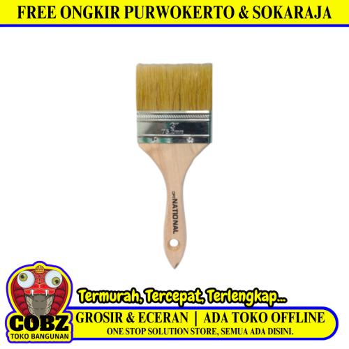 3 IN / CPT NATIONAL Kuas Cat Tembok Kayu Besi Air Acyrlic Paint Brush