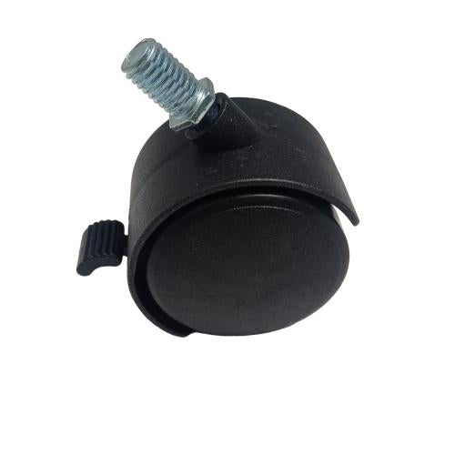 2 IN / TM Roda Hidup Kursi Rem Drat PVC Hitam Rem