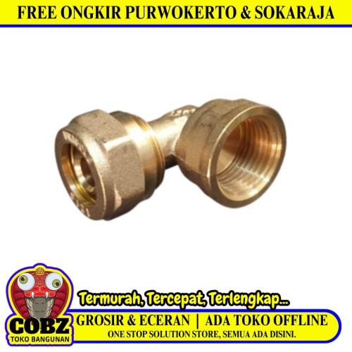 L 20 x 3/4 IN / TM Knee Selang Pex Drat Dalam Ke Pipa Kuningan