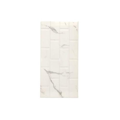 25 CM x 50CM  / UNO STATUARIO Keramik Dinding Kamar Mandi Glossy White Dus