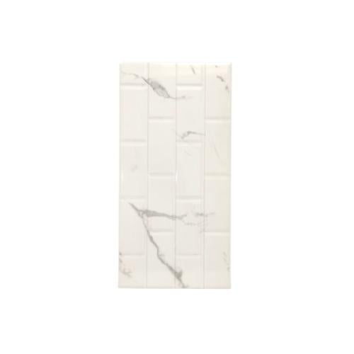 25 CM x 50CM  / UNO STATUARIO Keramik Dinding Kamar Mandi Glossy White Dus