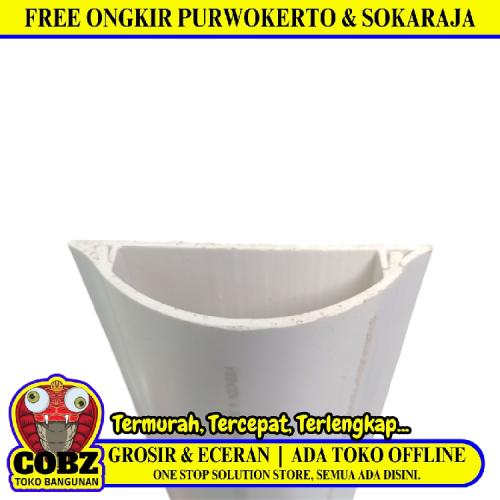 20 MM x 70 MM x 1000 MM / NISO Kabel Dak Ducting Trunking Protector Putih Batang