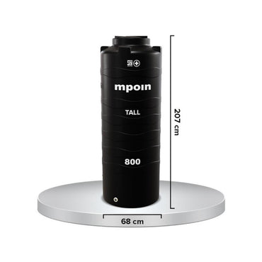 840 L / MPOIN + TALL T800 Water Torrent Tangki Tandon Air PVC Hitam + Acc Set