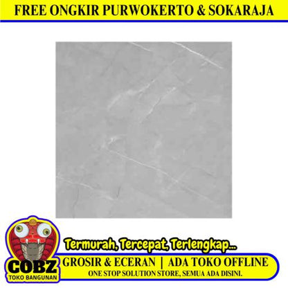 80 CM x 80 CM / SERENITY ARMANI GREY Granit Lantai Rumah Glossy Dus