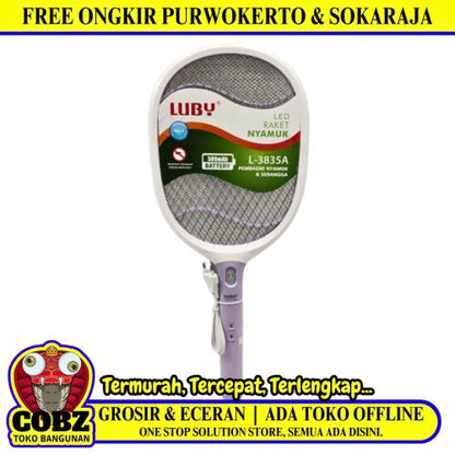 LUBY L-3835A Mosquito Swatter Raket Nyamuk Cas Rechargeable Kabel