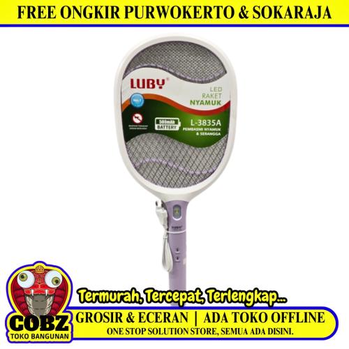 LUBY L-3835A Mosquito Swatter Raket Nyamuk Cas Rechargeable Kabel