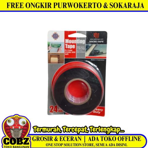 24 MM / NACHI Isolasi Bolak Balik Busa Double Foam Tape Hitam