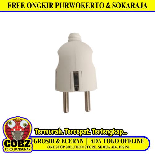 MIKOTEK Steker Jek Colokan Kabel Listrik Cowok Male Bulat Putih