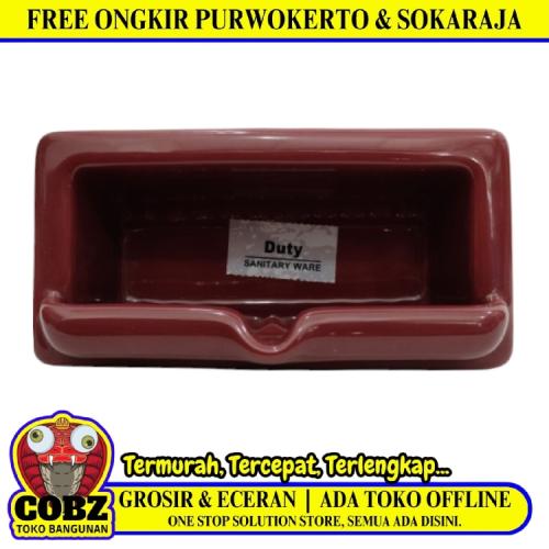 22 CM x 11 CM x 7.2 CM / DUTY SH - 22 Tempat Sabun Tanam Dinding Keramik Maroon