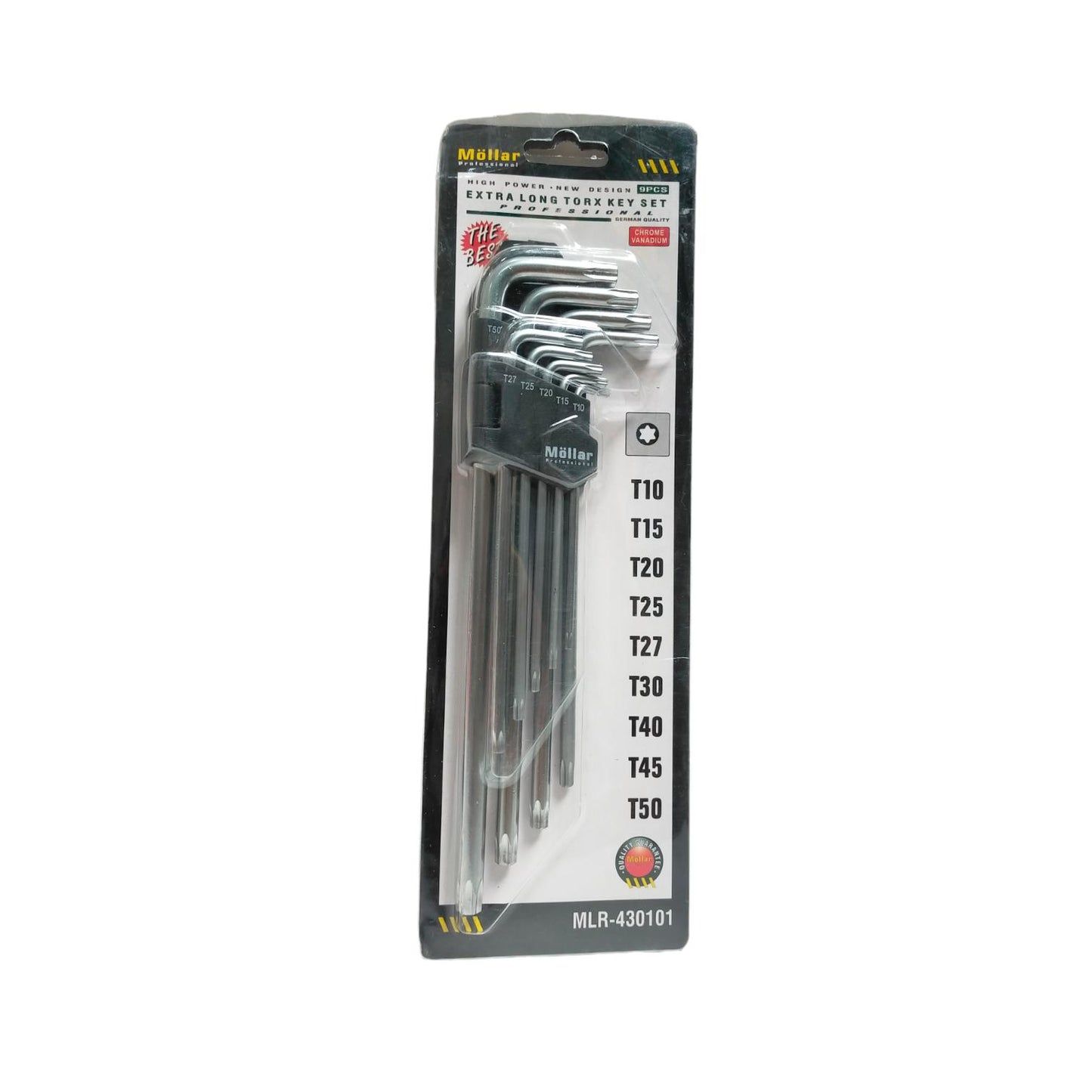 10 MM-50 MM / MOLLAR Kunci L Bintang Torx Key Gagang Panjang 9 Pcs Set