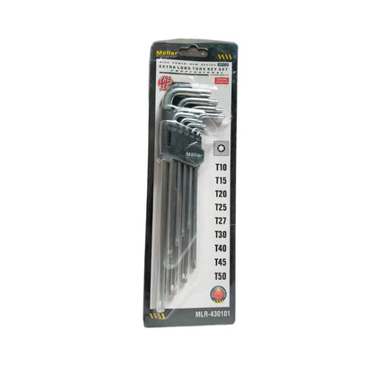 10 MM-50 MM / MOLLAR Kunci L Bintang Torx Key Gagang Panjang 9 Pcs Set