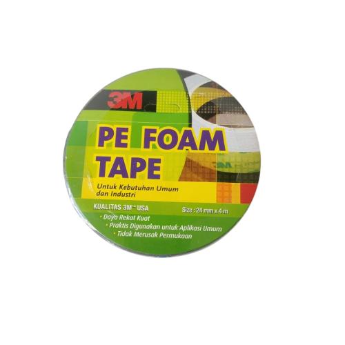 24 MM / 3M PE Isolasi Bolak Balik Busa Double Foam Tape Putih