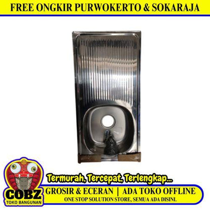 86 CM X 43.4 CM X 13 CM / ROYAL SB35  Bak Cuci Piring Washbak 1 Lubang + Acc Set