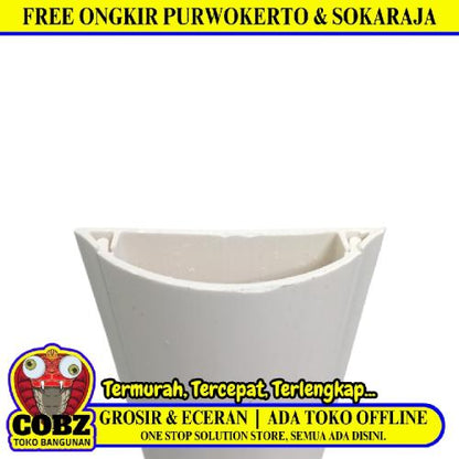 16 MM x 65 MM x 1000 MM / NISO Kabel Dak Ducting Trunking Protector Putih Batang