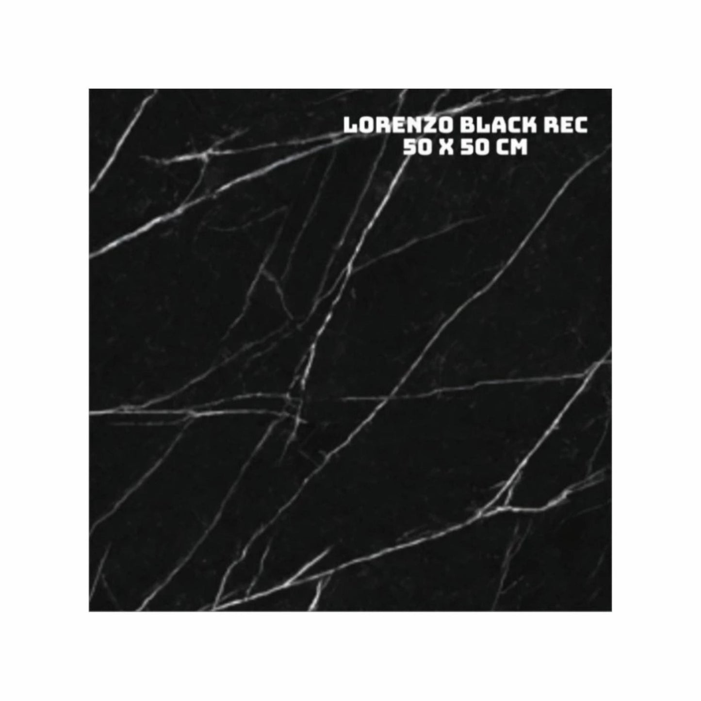 50 CM x 50 CM / PLATINUM LORENZO Keramik Lantai Rumah Glossy Black Dus