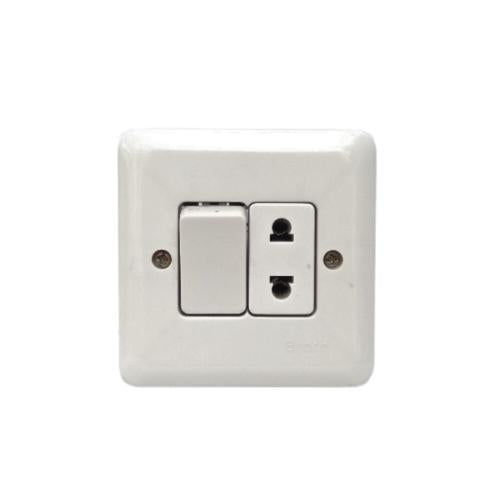 1 LUBANG / BROCO Stop Kontak + Saklar Single Tanam IB Inbow Cream