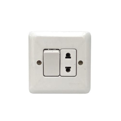 1 LUBANG / BROCO Stop Kontak + Saklar Single Tanam IB Inbow Cream