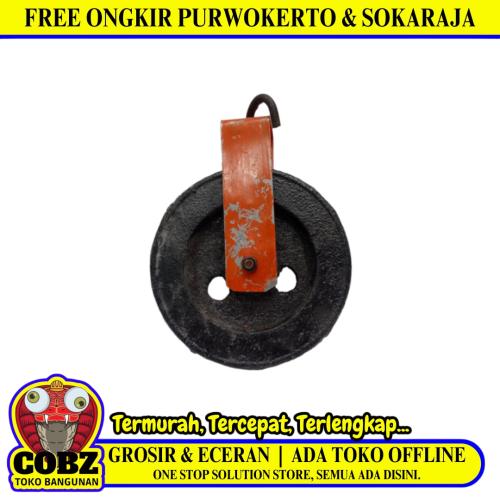 6 IN / TM Katrol Kerekan Timba Air Sumur Bangunan Besi Hitam