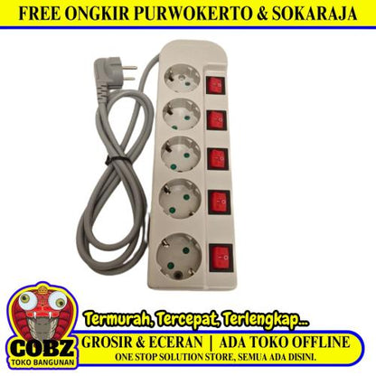 5 LB x 1.5 M / UTICON Stop Kontak terminal Colokan Kabel + Switch