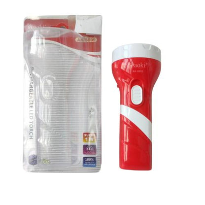 1 WATT / AOKI 8809 Lampu Senter LED Cas Charge Rechargeable Fitting Colok