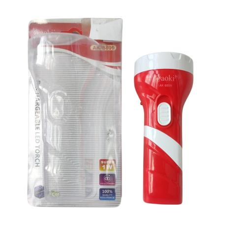 1 WATT / AOKI 8809 Lampu Senter LED Cas Charge Rechargeable Fitting Colok