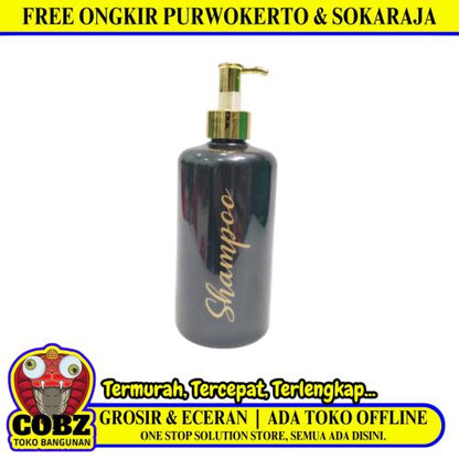 500 ML / SHAMPOO Dispenser Tempat Sabun Shampoo Cair Letak PVC Hitam