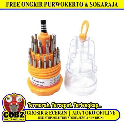 FUJIMURA Obeng Reparasi Jam HP Komputer Kacamata 31 Pcs Set