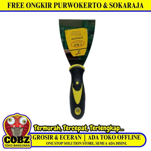 3 IN / CRD Sekrap Kape Scrapper Cat Perata Acian Gagang Bahan