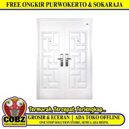 5 CM x 150 CM x 220 CM / FORTRESS PRIME 150.04 DOUBLE Pintu Kamar Mandi Baja White Set