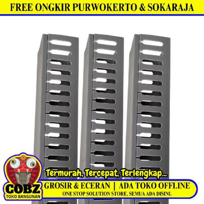 65 MM x 65 MM x 1700 MM / NISO Kabel Dak Ducting Trunking Protector Abu - Abu Batang