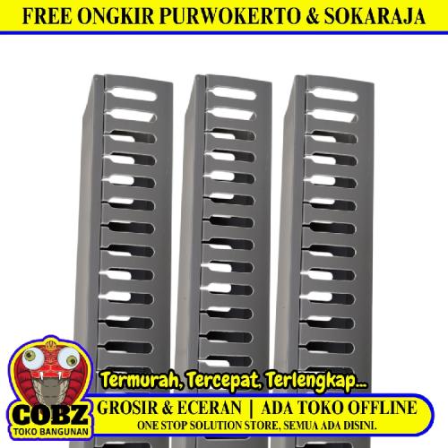 65 MM x 65 MM x 1700 MM / NISO Kabel Dak Ducting Trunking Protector Abu - Abu Batang