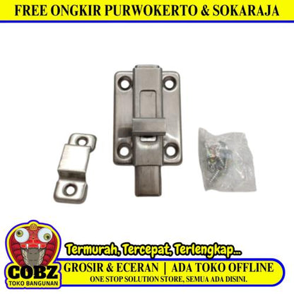 2 IN / EAST Grendel Kunci Slot Pintu Jendela Stainless