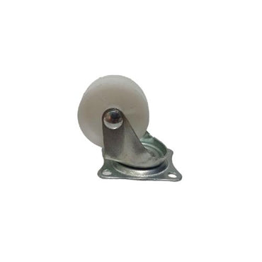 1 1/2 IN / TM Roda Hidup Trolly Non Rem Plat Nylon Putih