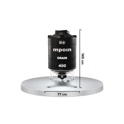 340 L / M POIN + DRAIN D 400 Water Torrent Tangki Tandon Air PVC Hitam Set