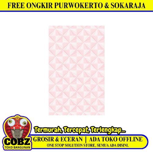 25 CM x 50 CM / UNO PADOVA Keramik Dinding Kamar Mandi Glossy Pink Dus