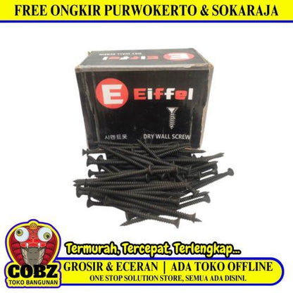 #8 X 3 IN / EIFFEL Sekrup Gypsum Screw Plafon Board GRC Hitam Dus