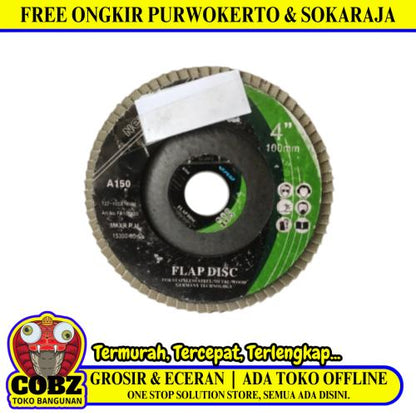 4 IN x GRIT 150 / SAB Flap Disc Mata Gernda Amplas Susun Kipas
