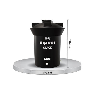 600 L / MPOIN + STACK S600 Water Torrent Tangki Tandon Air PVC Black Granite + Acc Set