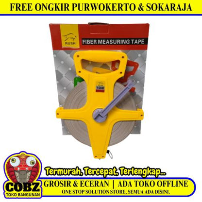 100 M / RUSH Meteran Tancap Roll Gulung Alat Ukur Measuring Tape