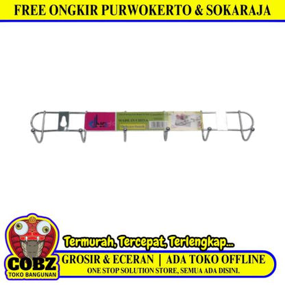 6 KAIT / ING Kapstok Cantel Gantungan Baju Dinding Stainless