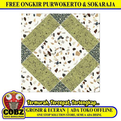 25 CM x 25 CM / ASIA ROCKFORD Keramik Lantai Kamar Mandi Matte Green Dus