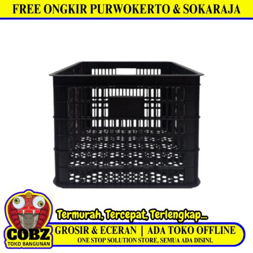 630 MM x 520 MM x 370 MM / TALUPLAS S4-001 Krat Industri Keranjang Buah Rongga Black