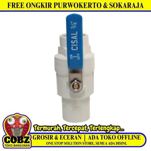 3/4 IN / CISAL Stop Kran Polos Ball Valve Engkol Plastik PVC