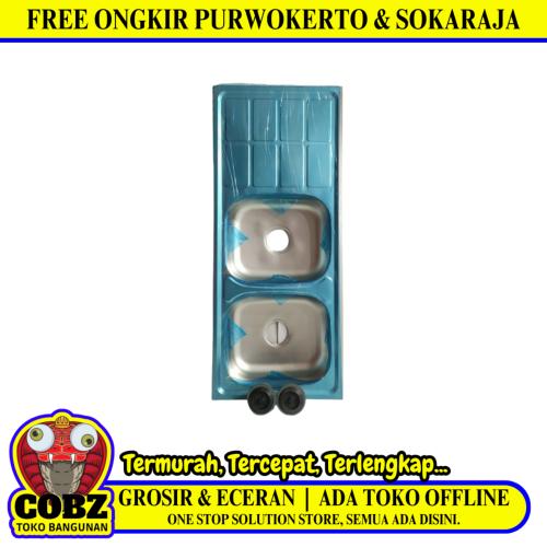 120 CM x 50 CM x 11 CM / METRO Bak Cuci Piring Washbak 2 Lubang + Acc Set