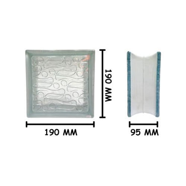 190 MM x 190 MM x 95 MM / MULIA PARANG Glassblock Rooster Blok Kaca Biji