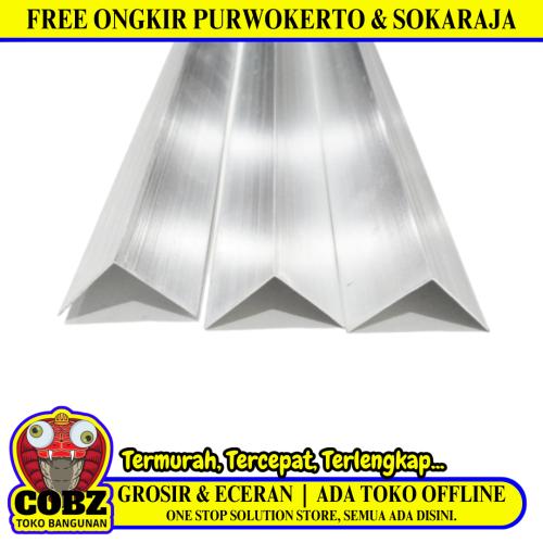 2.5 CM x 2.5 CM x 6 M / TM Lis Meja Etalase Rak Siku Aluminium Batang